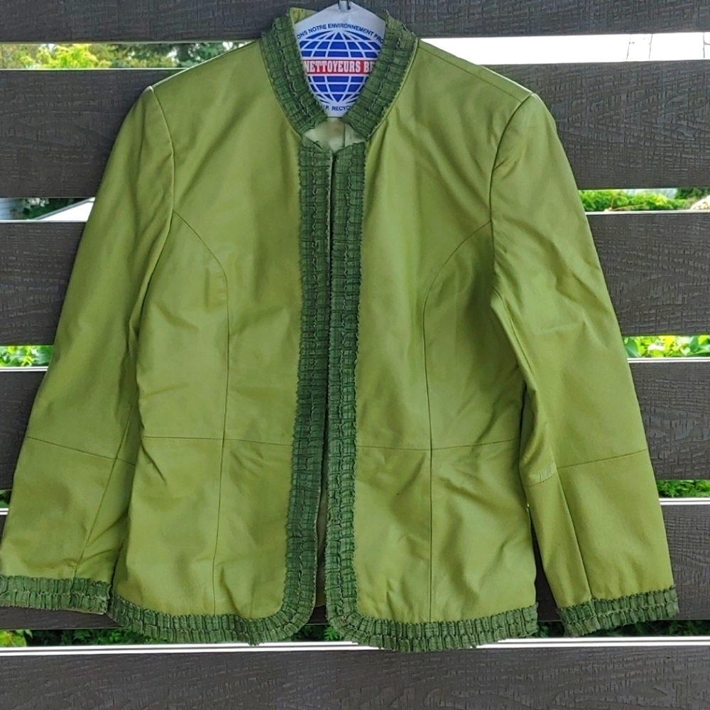 Guillaume 100% Leather jacket blazer green size S